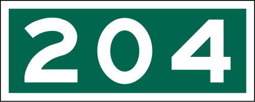 Freeway exit-number sign, a green sign showing an interchange number in white digits
